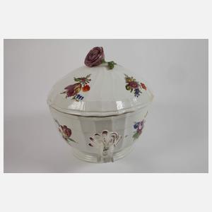 Alt-Wien runde Deckelterrine Blumenmalerei