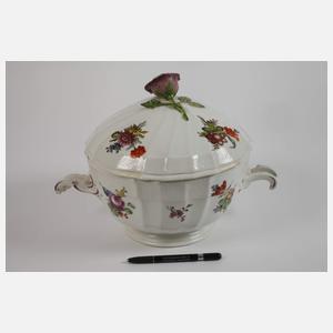 Alt-Wien runde Deckelterrine Blumenmalerei