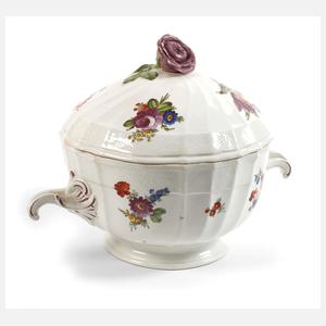 Alt-Wien runde Deckelterrine Blumenmalerei