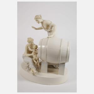 Wahliss Wien Nymphen mit Amoretten im Fass