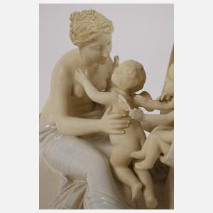 Wahliss Wien Nymphen mit Amoretten im Fass