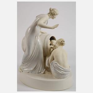 Wahliss Wien Nymphen mit Amoretten im Fass