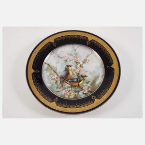 Vier Zierteller Vogelmotiv