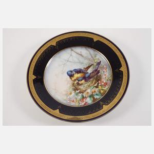 Vier Zierteller Vogelmotiv