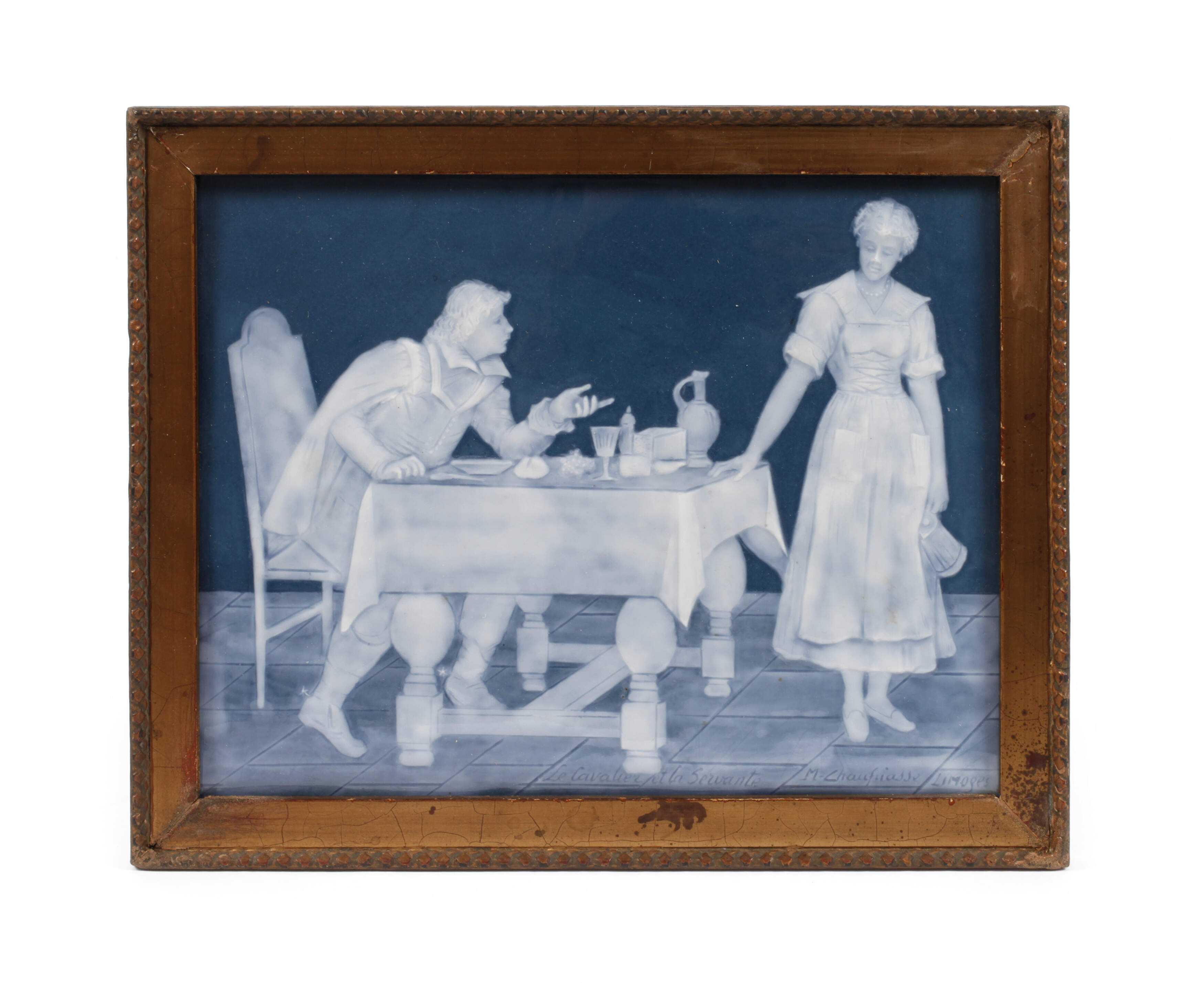 Limoges Bildplatte Pâte sur Pâte-Technik