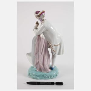 Edeldame und Rosenkavalier mit Blumenschale