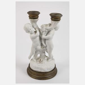 Paar Puttengruppen als Kerzenleuchter