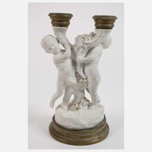 Paar Puttengruppen als Kerzenleuchter