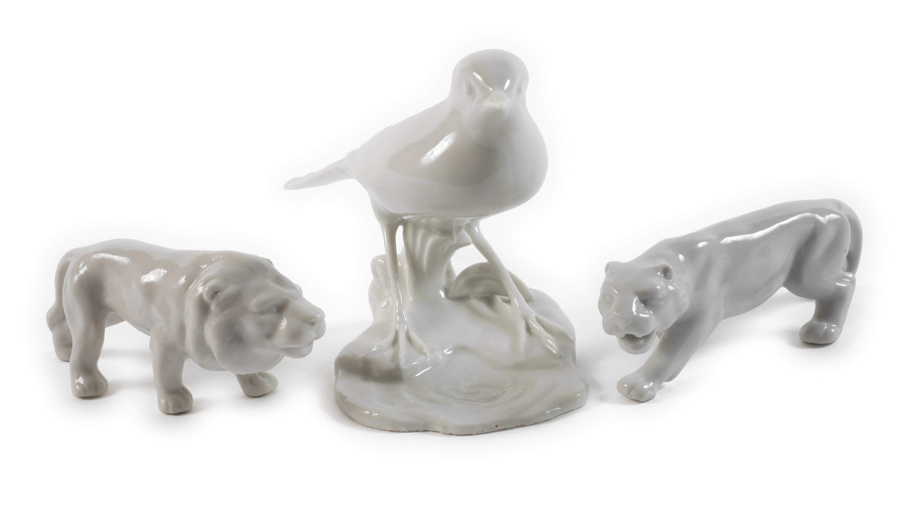 Heubach Singvogel und Miniatur Löwenpaar