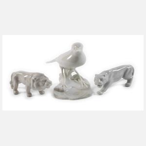 Heubach Singvogel und Miniatur Löwenpaar