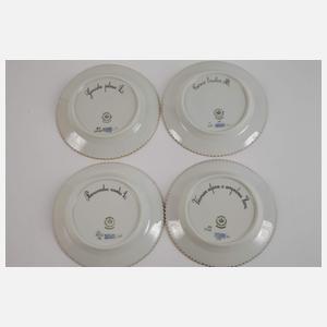 Kopenhagen vier kleine Teller "Flora Danica"