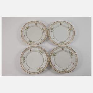 KPM Berlin vier Durchbruchteller Hausmalerei