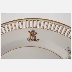 KPM Berlin vier Durchbruchteller Hausmalerei