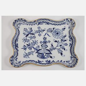 Meissen sechs Tassen mit Tablett "Zwiebelmuster"