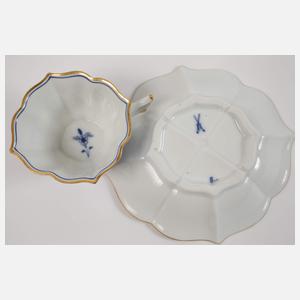 Meissen sechs Tassen mit Tablett "Zwiebelmuster"