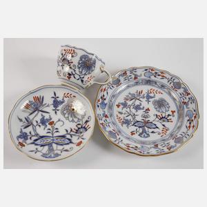 Meissen Kaffeegedeck "Zwiebelmuster, schattiert"