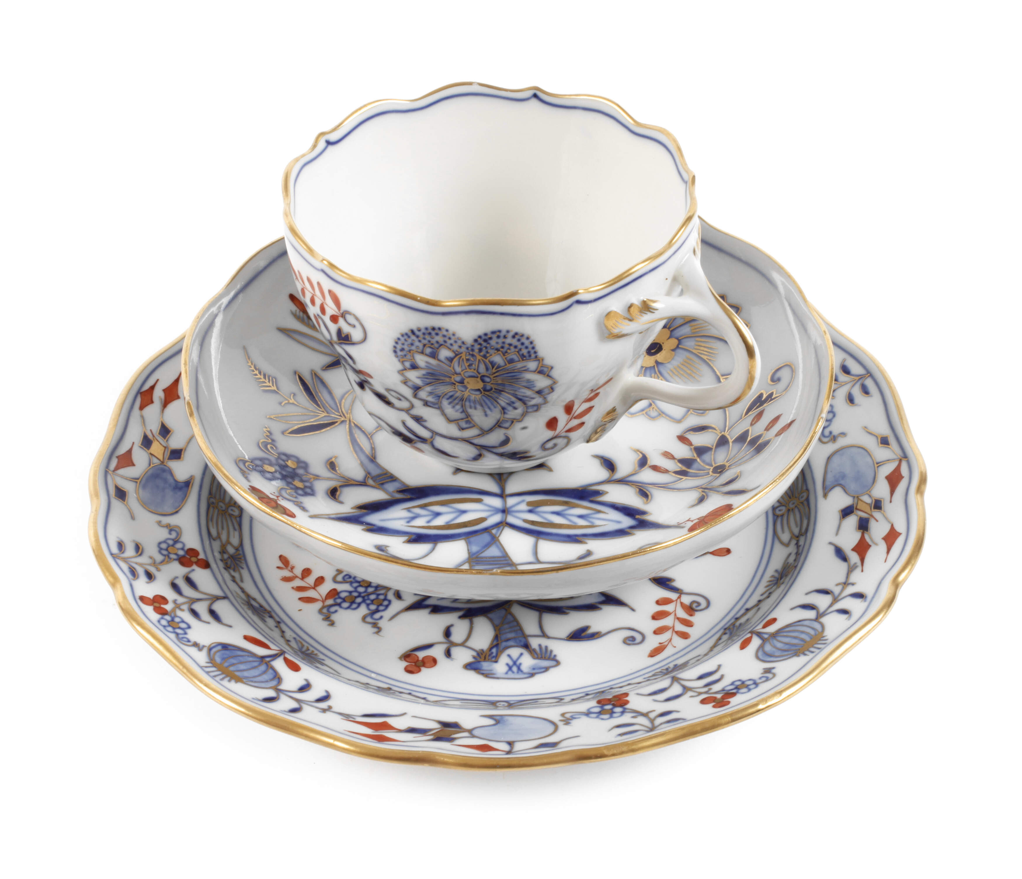 Meissen Kaffeegedeck "Zwiebelmuster, schattiert"