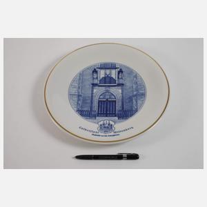 Meissen Paar Wandteller Ansicht Dresden/Wittenberg