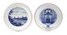 Meissen Paar Wandteller Ansicht Dresden/Wittenberg