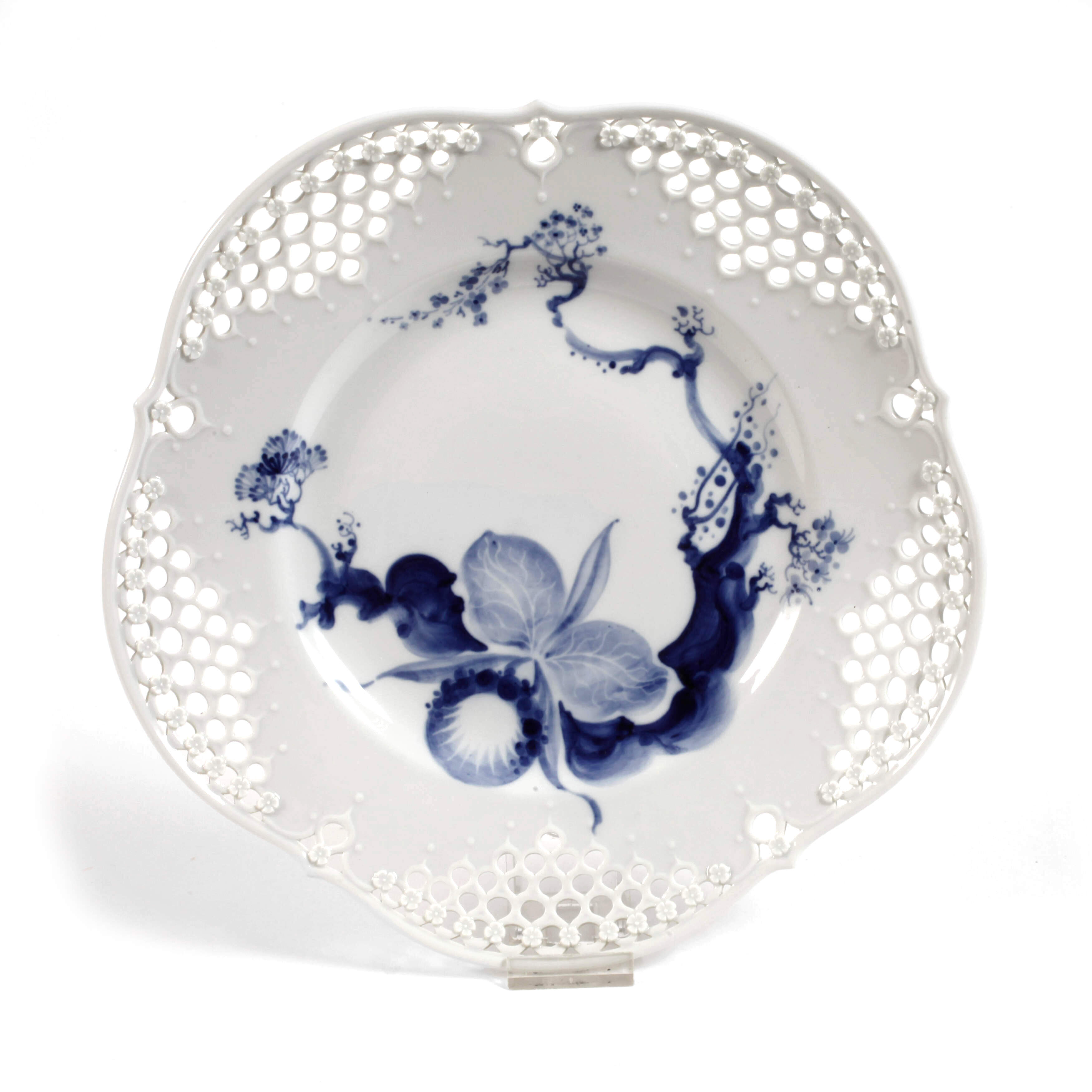 Meissen Durchbruchteller "Orchidee auf Ast"