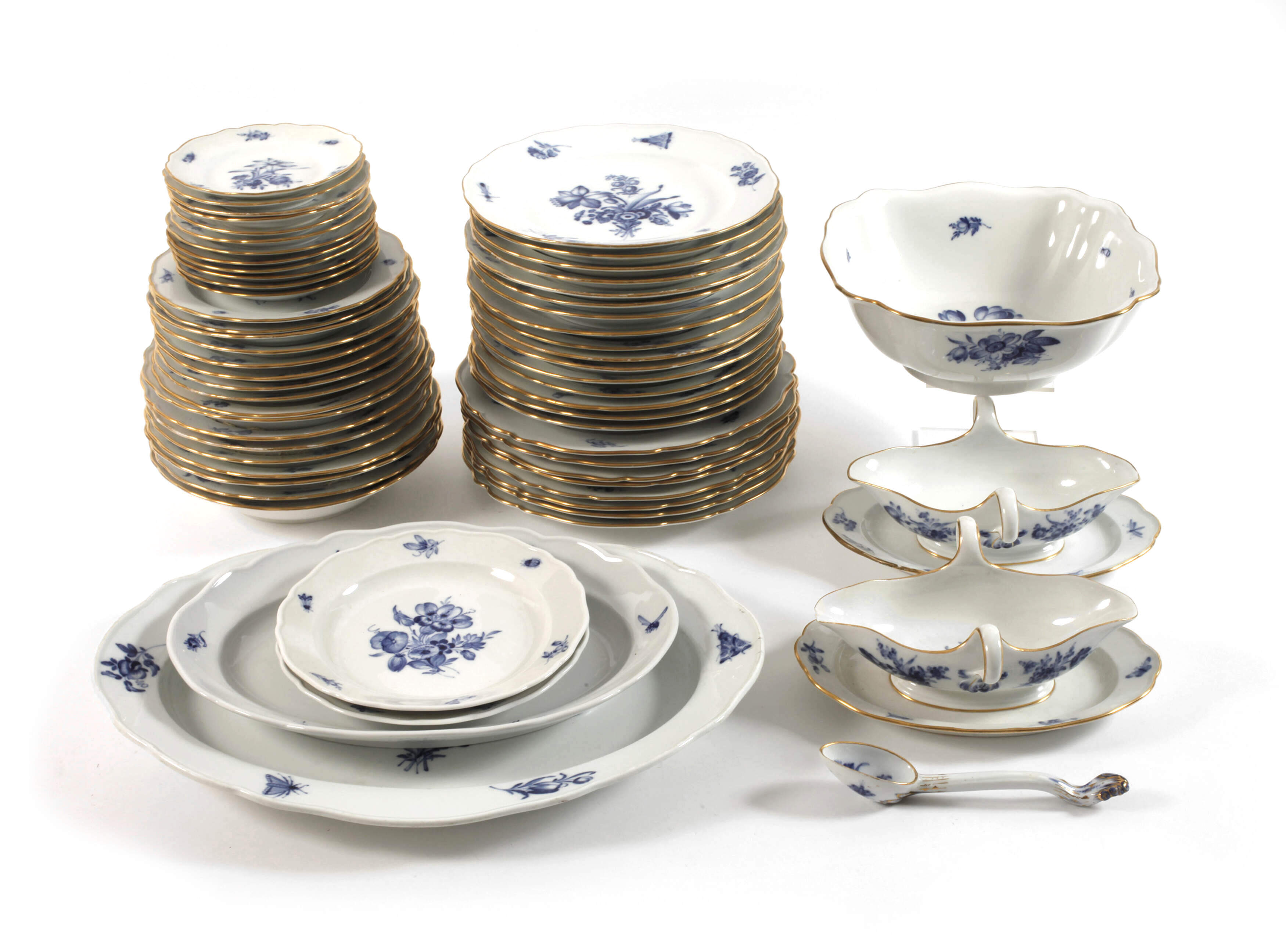 Meissen umfangreiches Speiseservice "Blaue Blume"