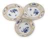 Meissen drei Durchbruchteile "Blaue Blume/Gold"