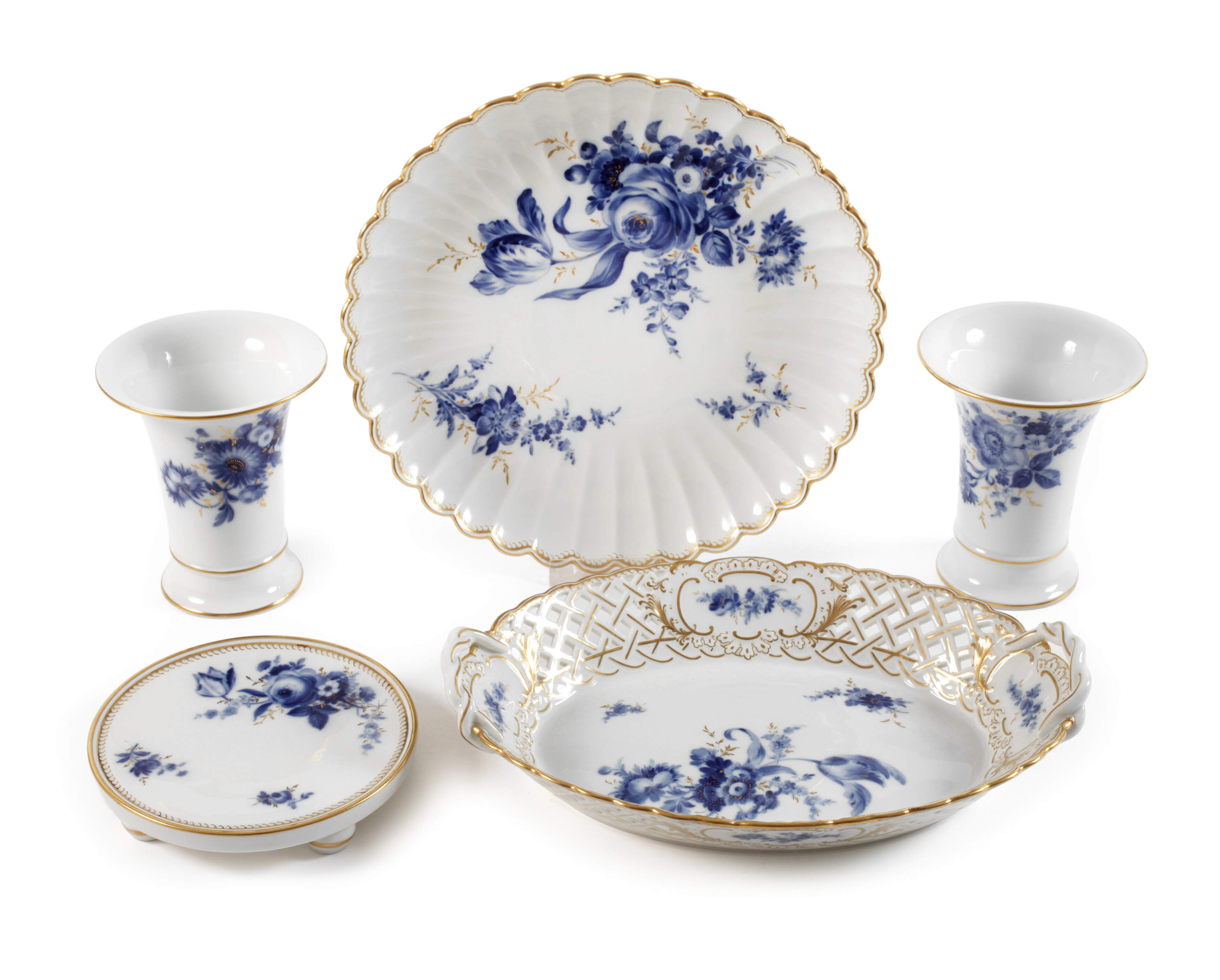 Meissen Konvolut "Blaue Blume/Gold"