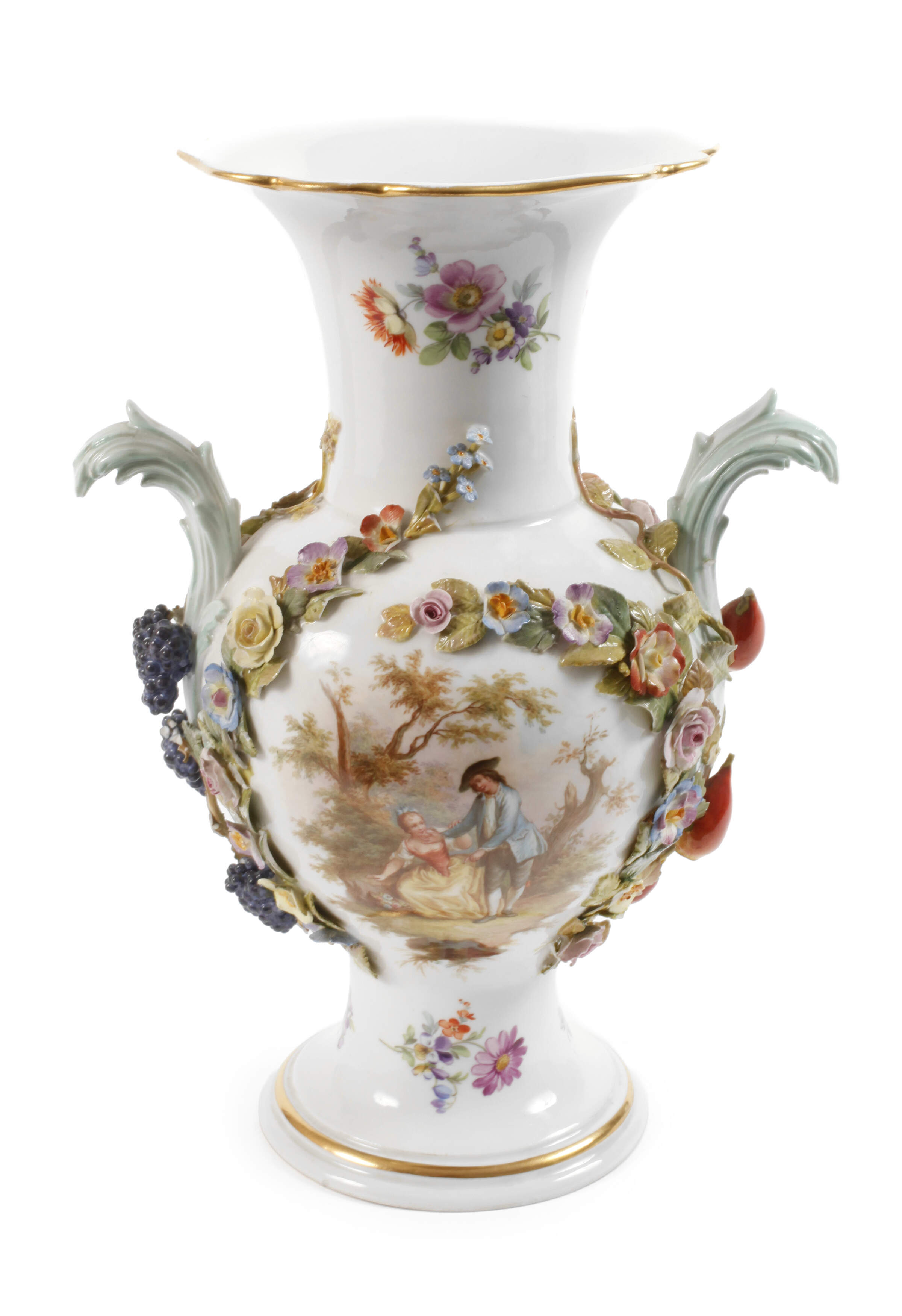 Meissen Prunkvase Figurenmalerei