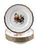 Meissen sechs Dessertteller "Fruchtmalerei mit Reif"