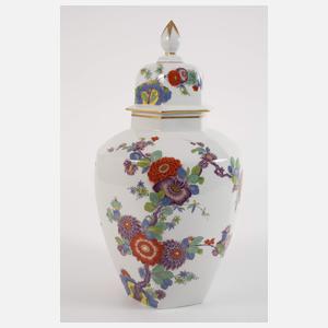 Meissen große Deckelvase Indischmalerei