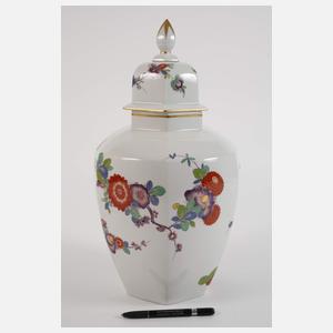 Meissen große Deckelvase Indischmalerei