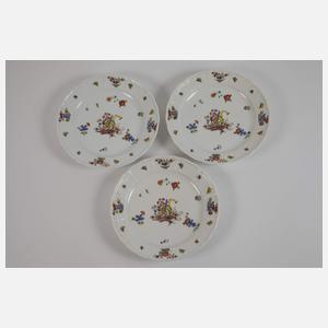 Meissen sechs Speiseteller Kakimondekor