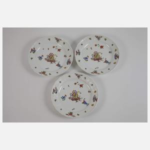 Meissen sechs Speiseteller Kakimondekor