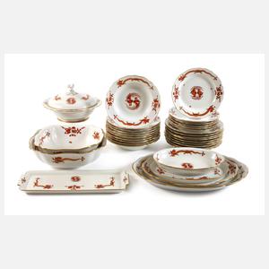 Meissen Speiseservice "Reicher Drache, rot"