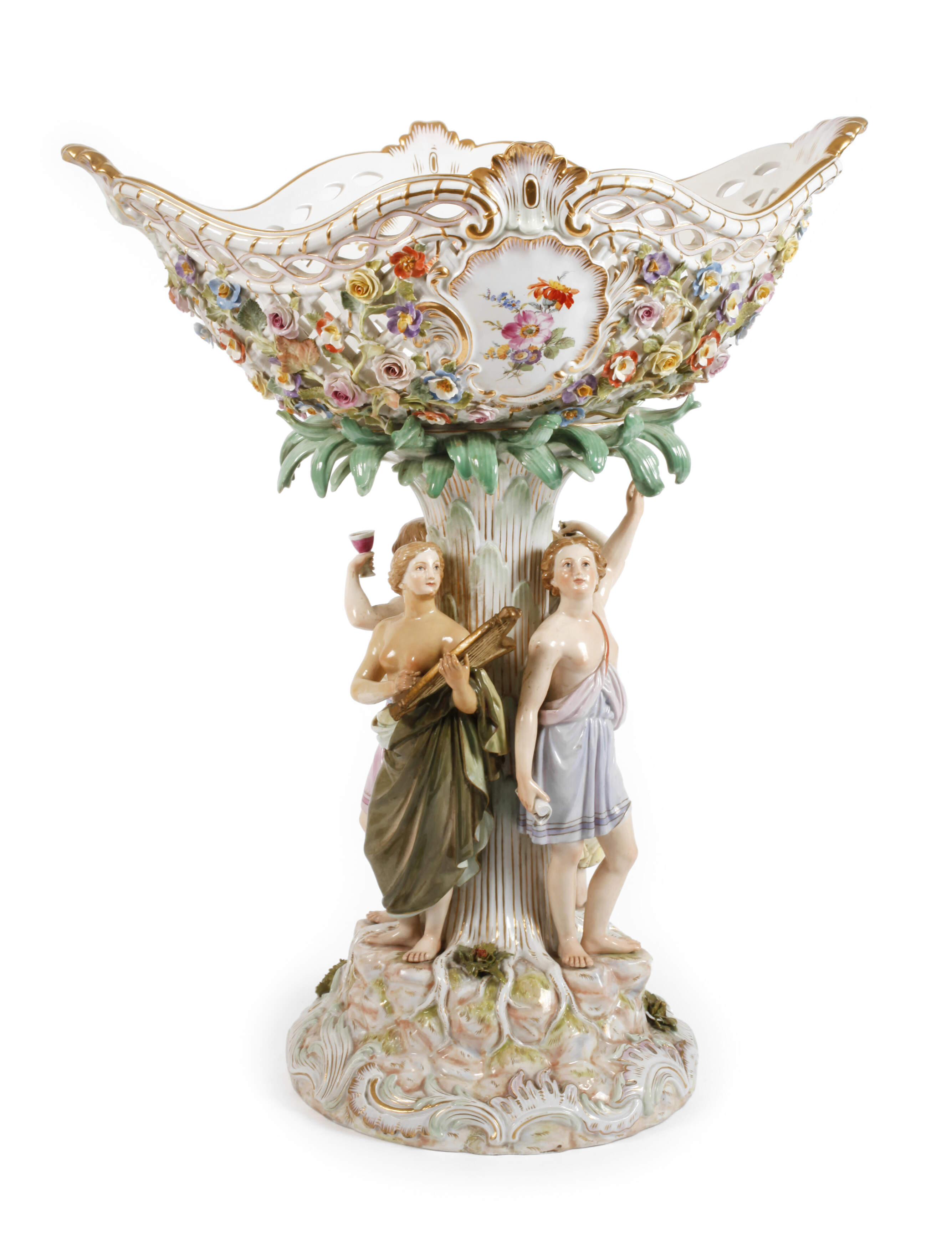 Meissen großer Tafelaufsatz mit Bacchanten