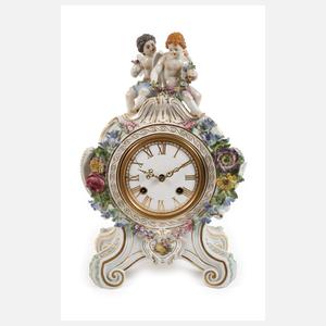 Meissen Tischuhr mit Amoretten