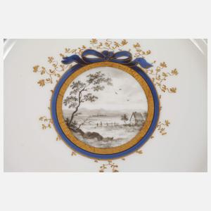 Nymphenburg drei Prunkteller "Perl"