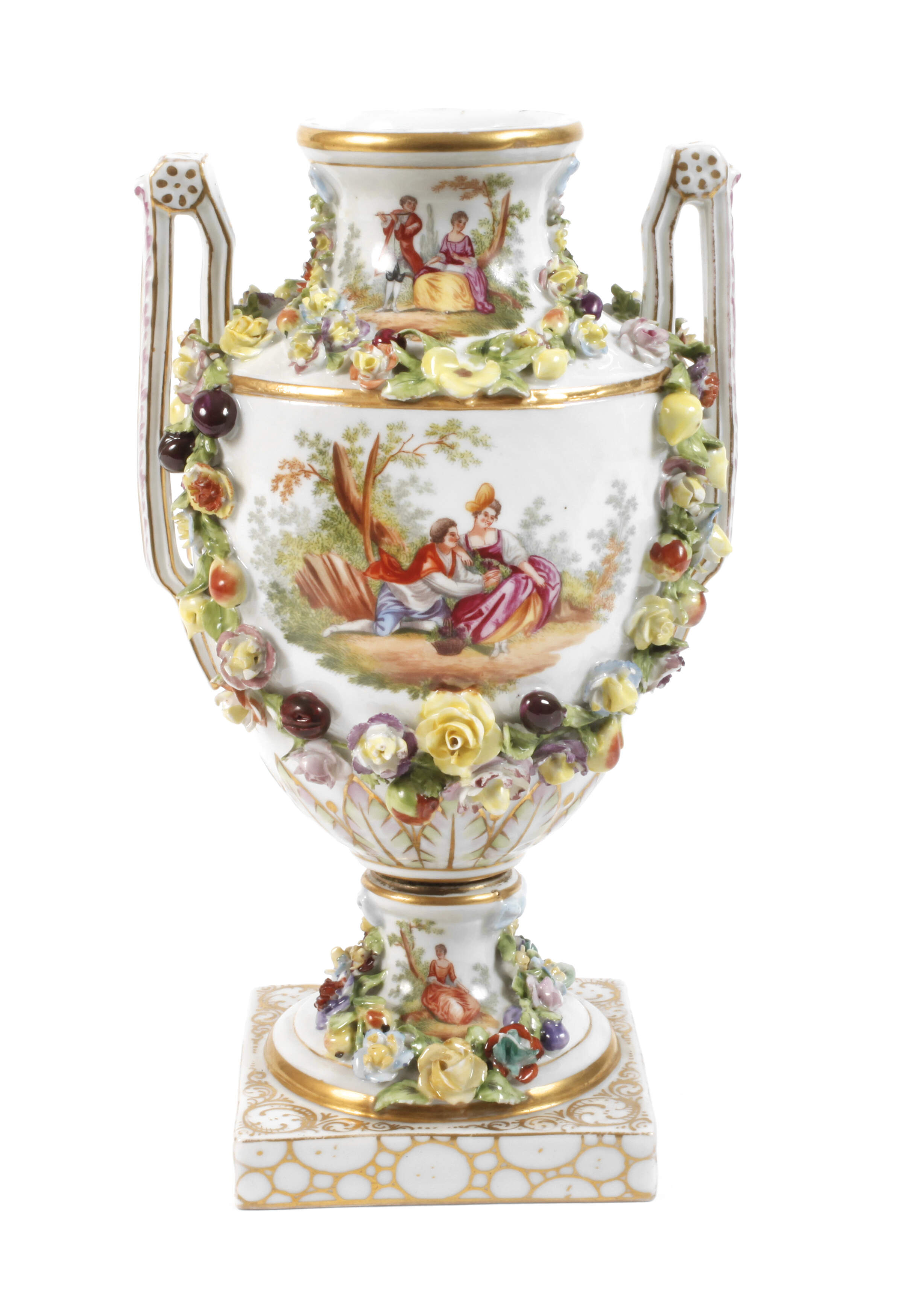 Potschappel Prunkvase mit Figurenmalerei