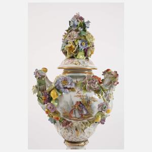 Potschappel Potpourri-Prunkvase Figurenmalerei