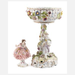 Potschappel Tafelaufsatz und Spitzentänzerin