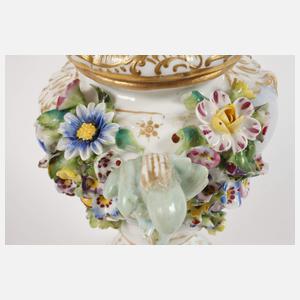 Paar kleine Prunkvasen Vogelmalerei