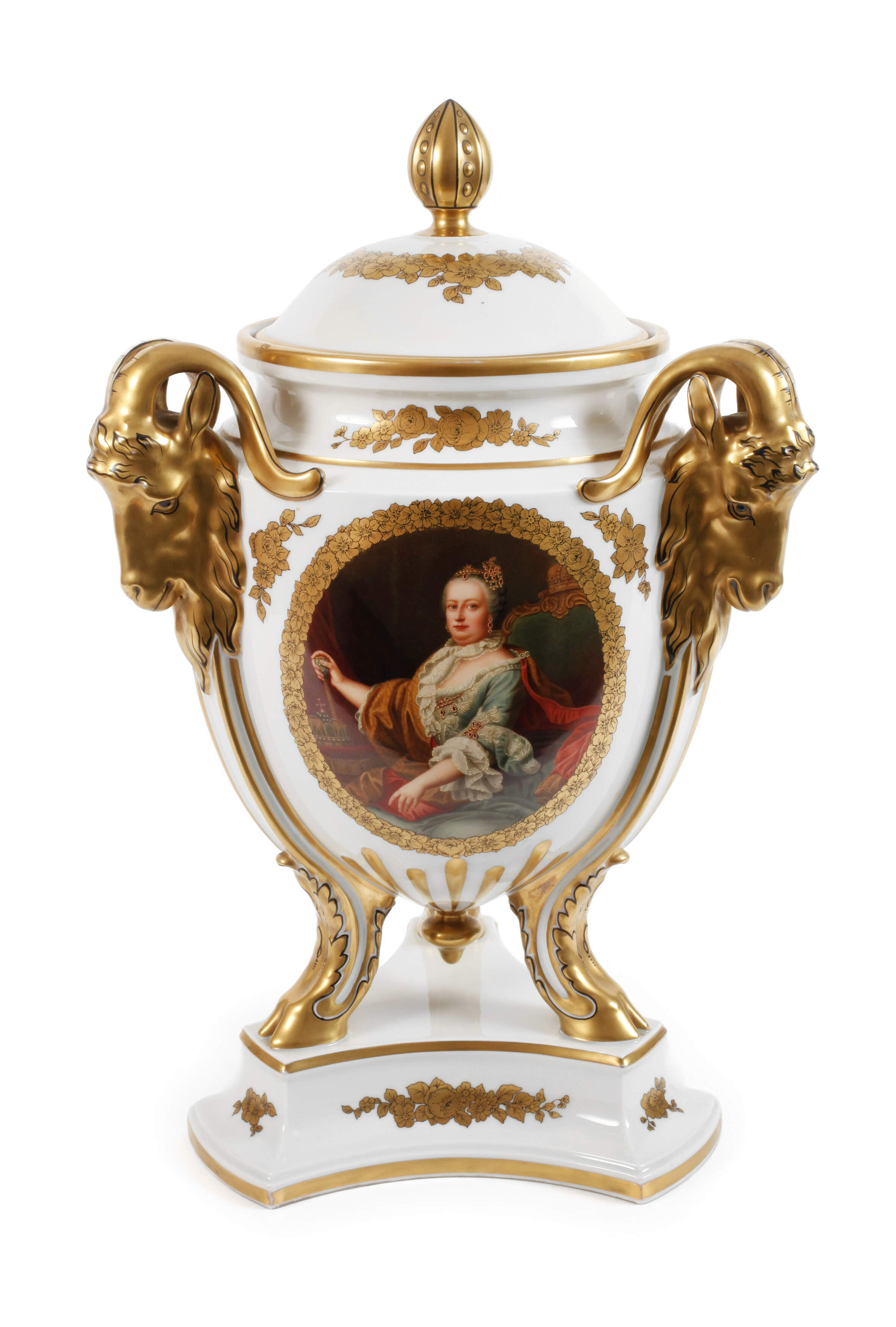 Rosenthal große "Vase mit Bocksköpfen"