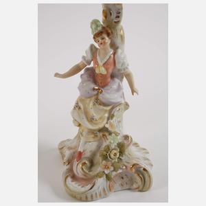 Sitzendorf Paar Kerzenleuchter mit Gärtnerpaar