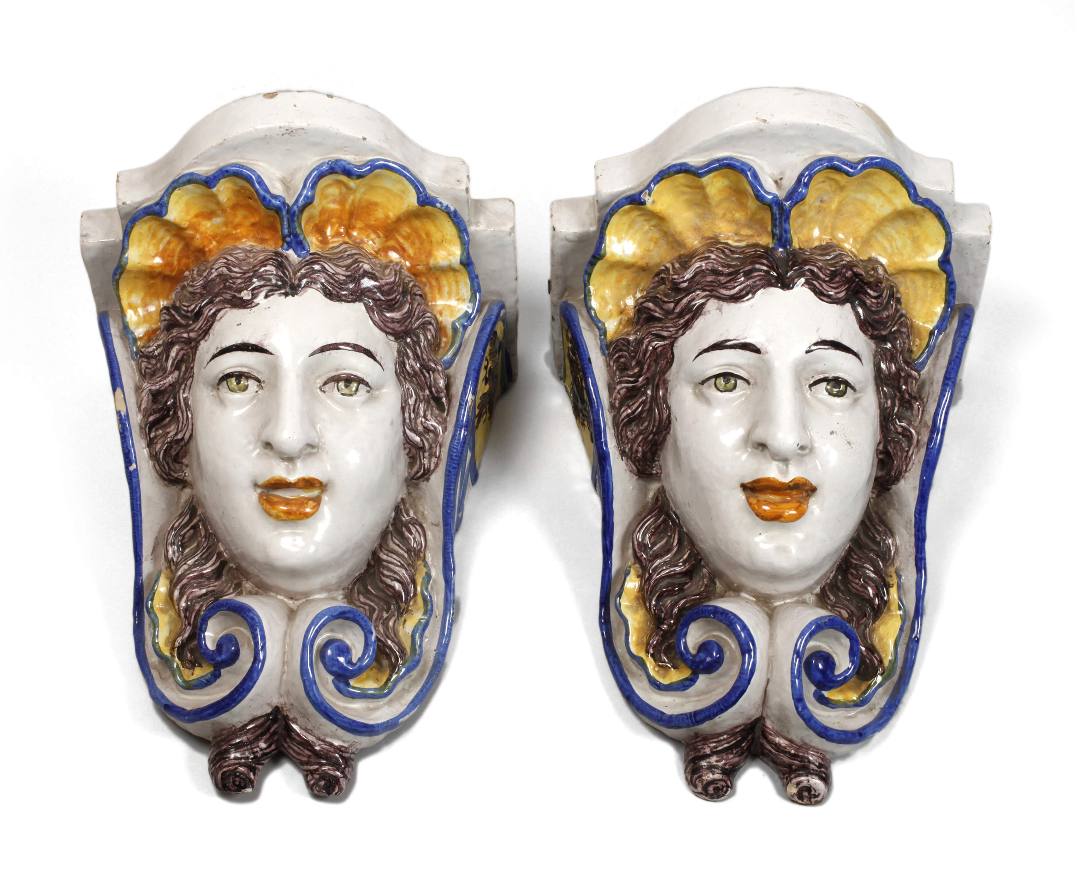 Paar große italienische Wandkonsolen