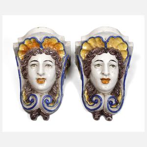 Paar große italienische Wandkonsolen