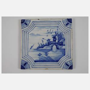 Vier barocke Delfter Kacheln