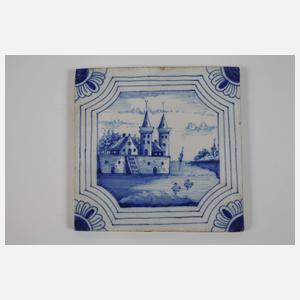 Vier barocke Delfter Kacheln