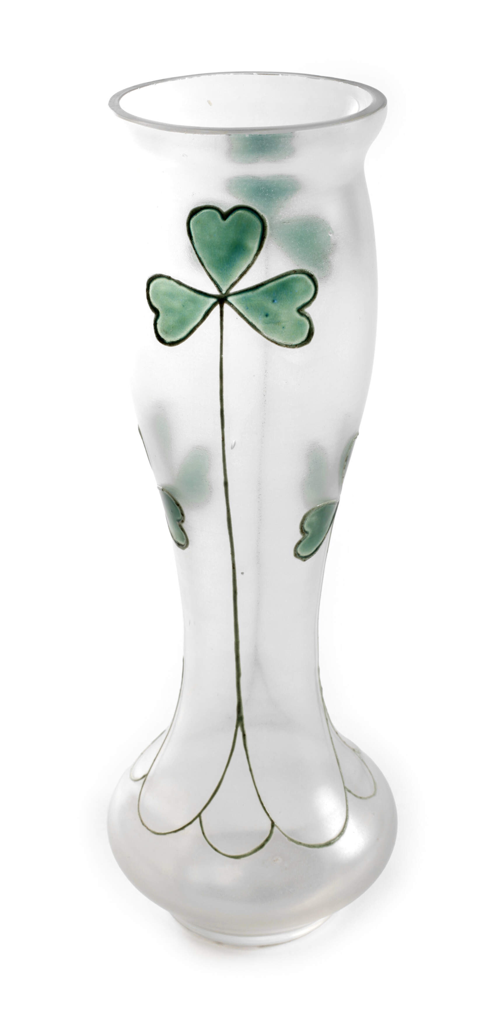 Jugendstilvase mit Kleeblattdekor