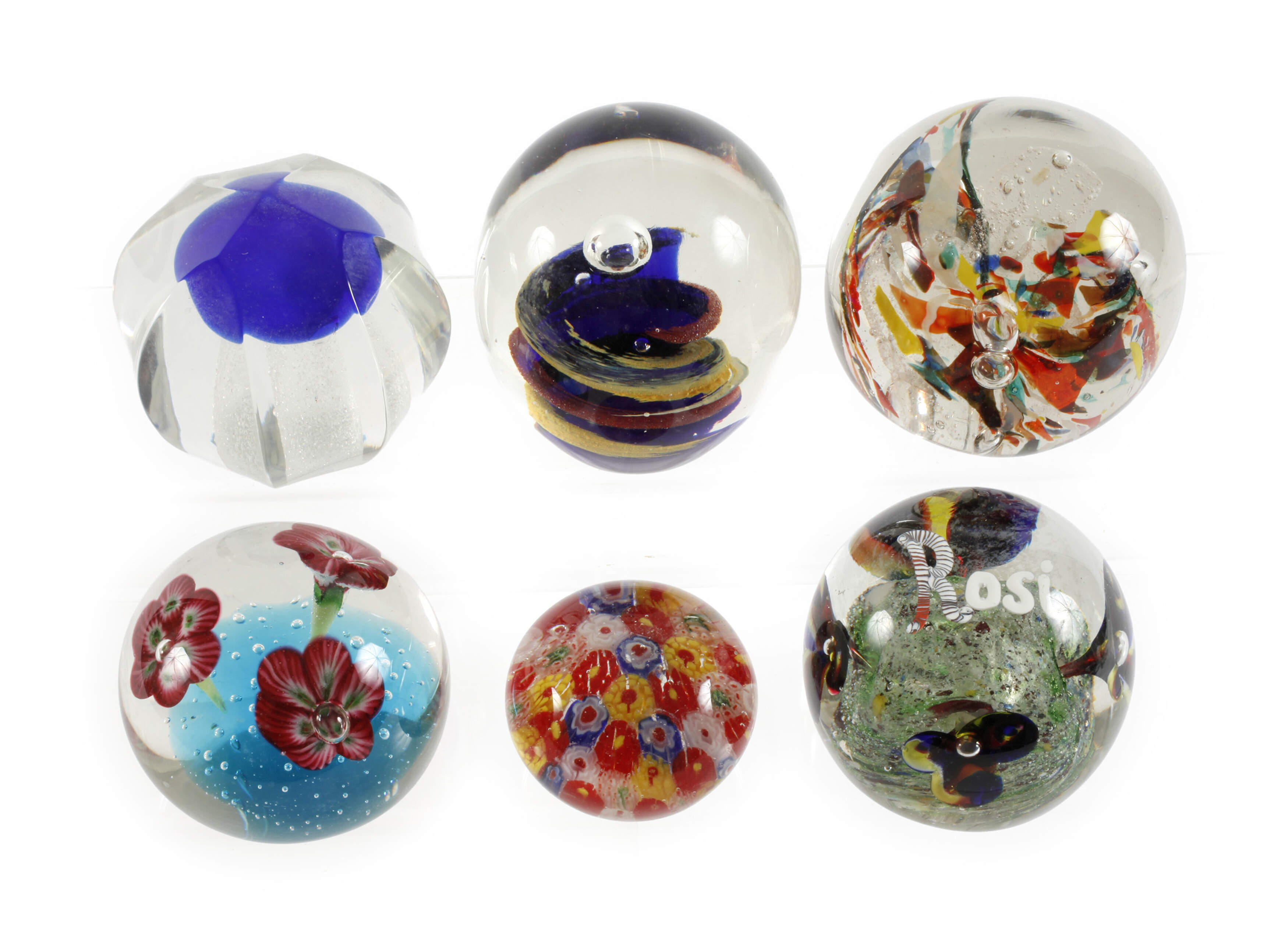 Sammlung sechs Paperweights