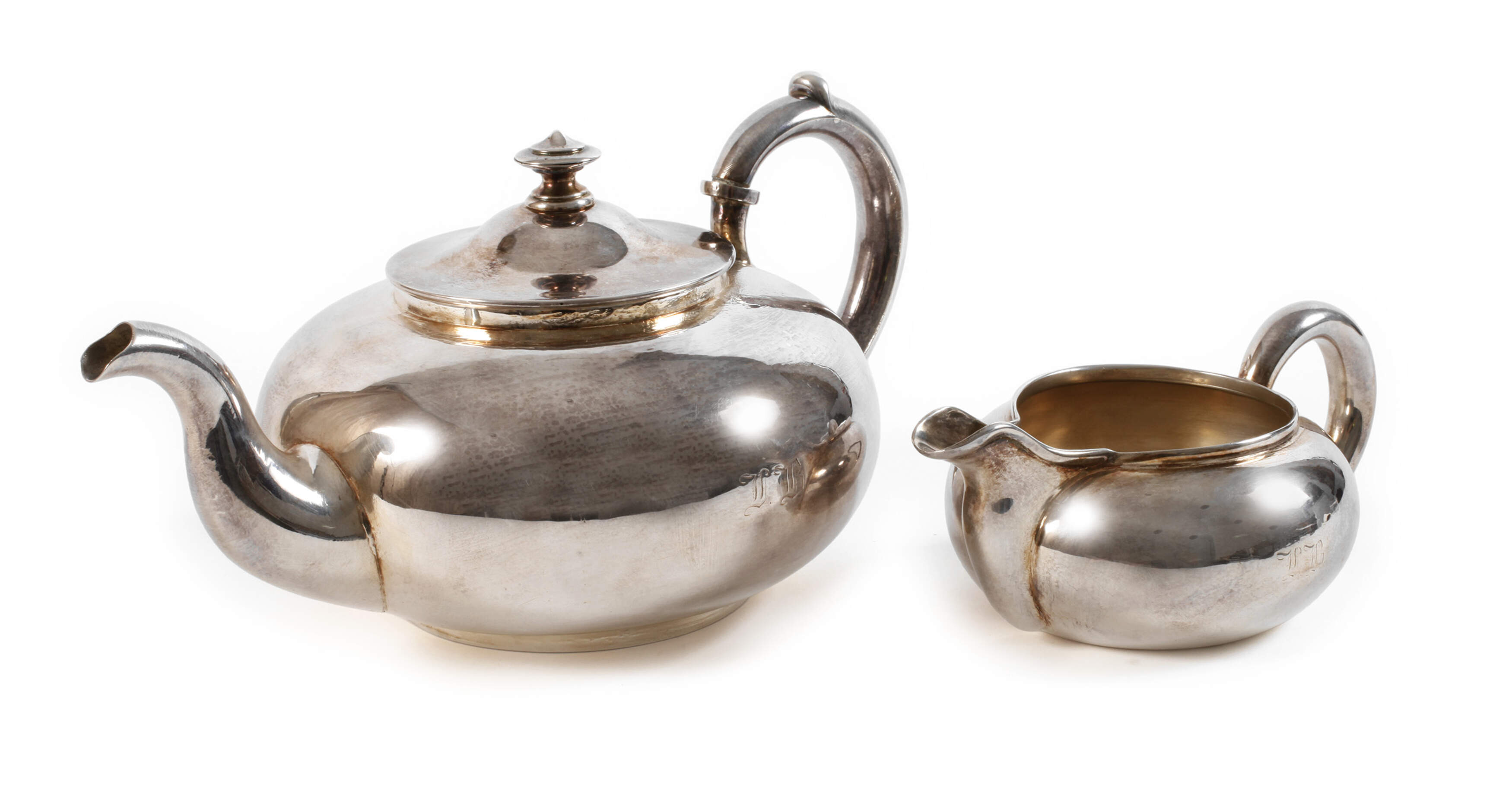 Silber Teekanne und Sahnegießer Russland